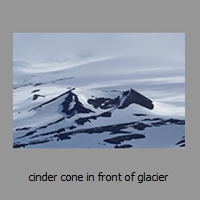 cinder cone in front of glacier